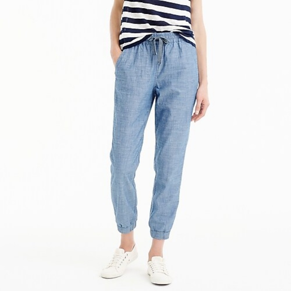 Seaside chambray jogger style pants